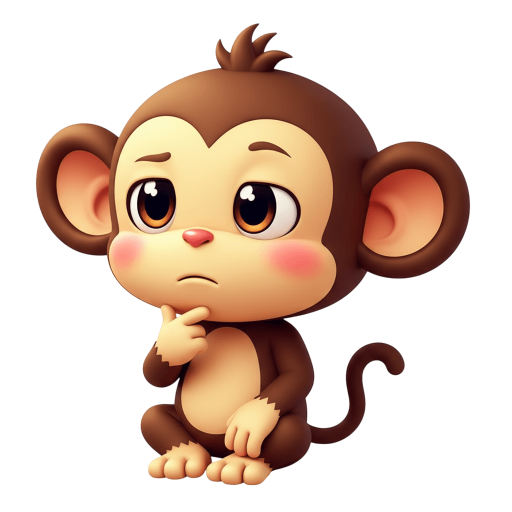 Mono confundido buscando información